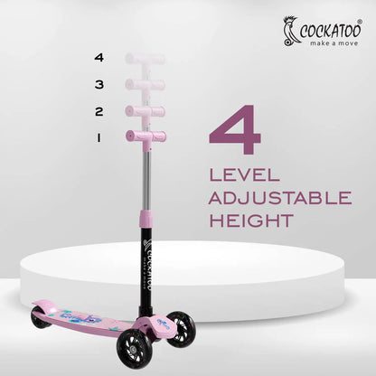 Kids 3-Wheel Scooter with LED Light-Up Wheels, Adjustable Handlebar & Anti-Slip Deck – Safe Toddler Scooter (Pink)