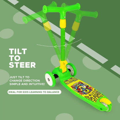 Kids 3-Wheel Scooter with Adjustable Handlebar & Anti-Slip Deck – Stable Toddler Scooter for Safe Riding (Green)